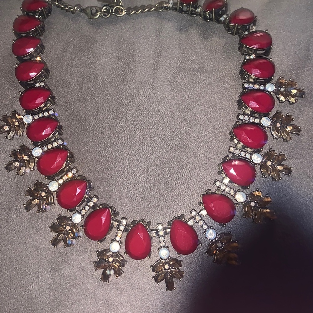 Baublebar Vintage red and bronze statement necklace